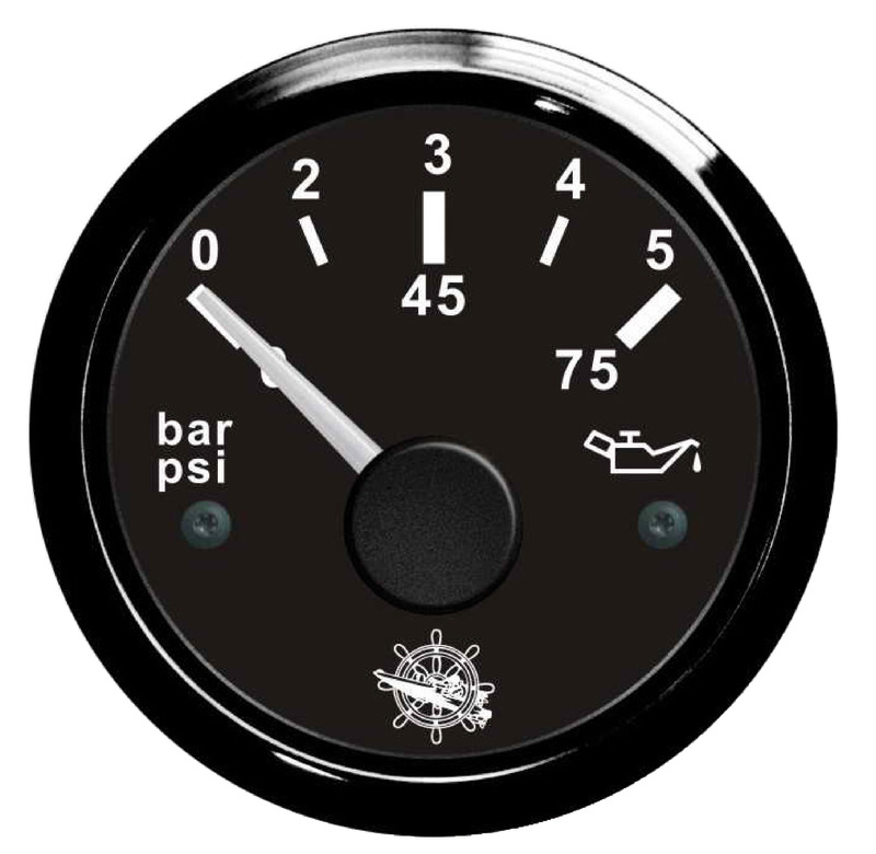 [EU27.320.10] Osculati oil pressure indicator 0/5 bar black/black
