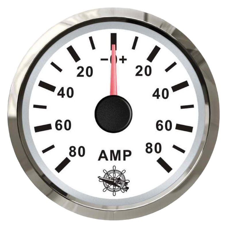 [EU27.322.24] Osculati ammeter w/shunt 80A white/glossy