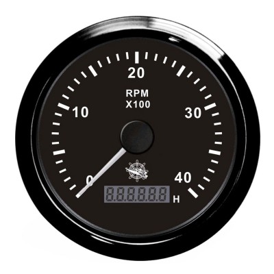 Osculati revolution counter 0-4000 RPM black/black