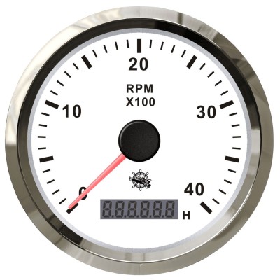 Osculati revolution counter 0-4000 RPM white/glossy
