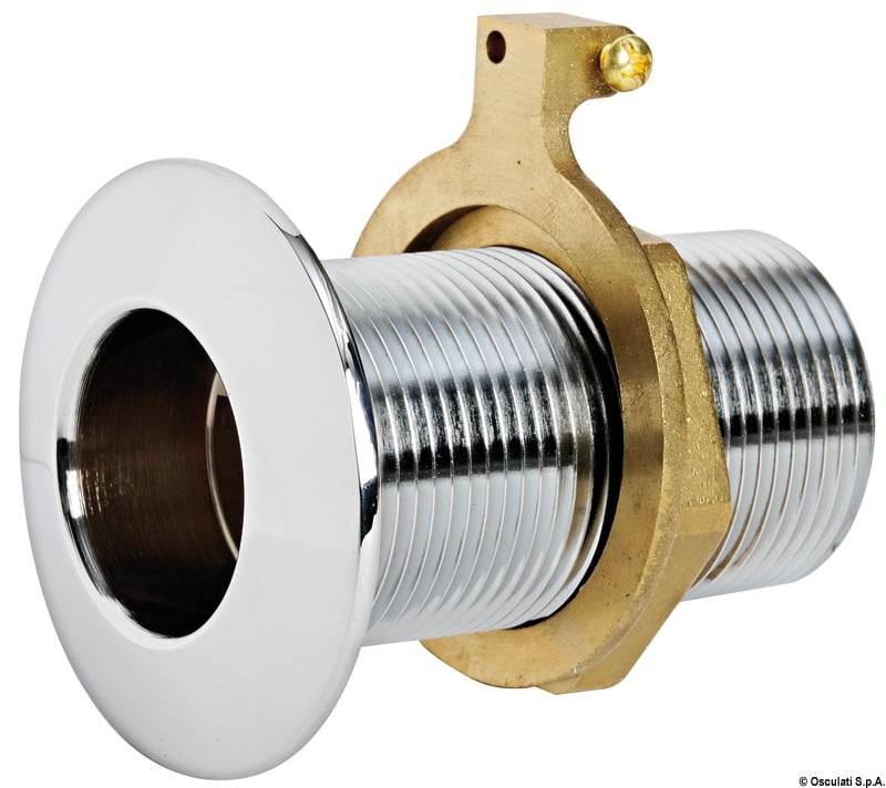 [EU17.324.43] Seacock low edge chromed brass 1"